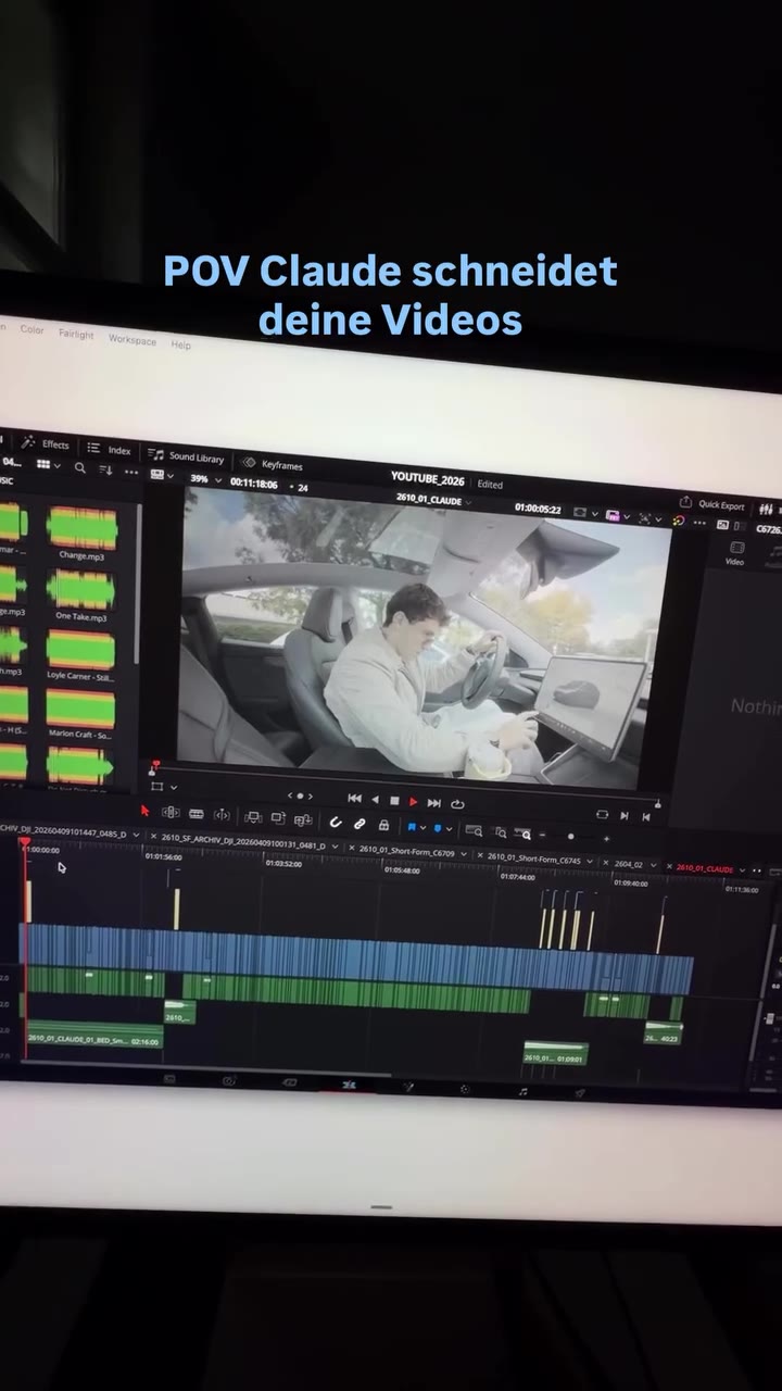 Fertige Timeline am Bildschirm